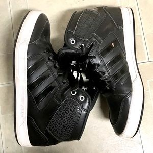 Black leopard print sneakers hi tops high tops